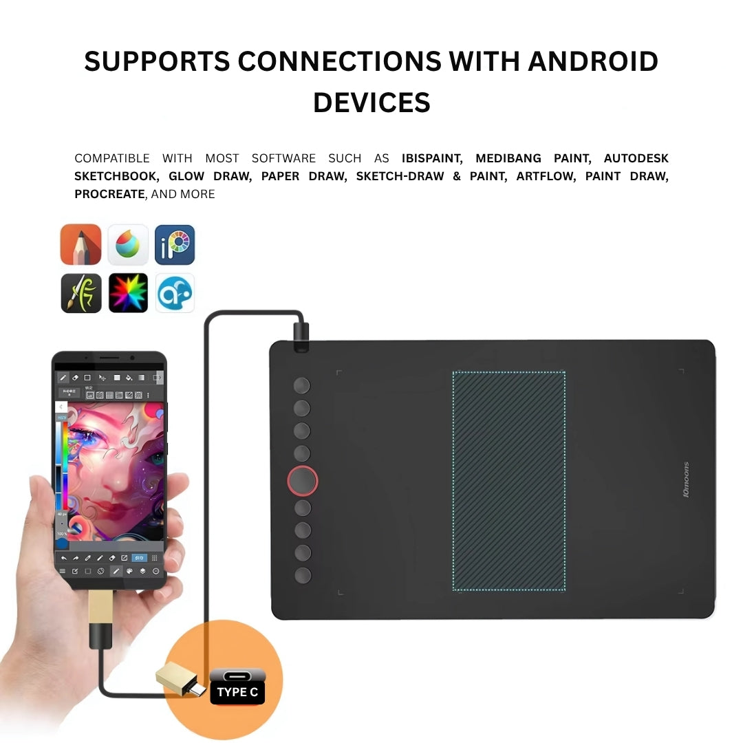 10moons I6 Digital Graphics Drawing Tablet