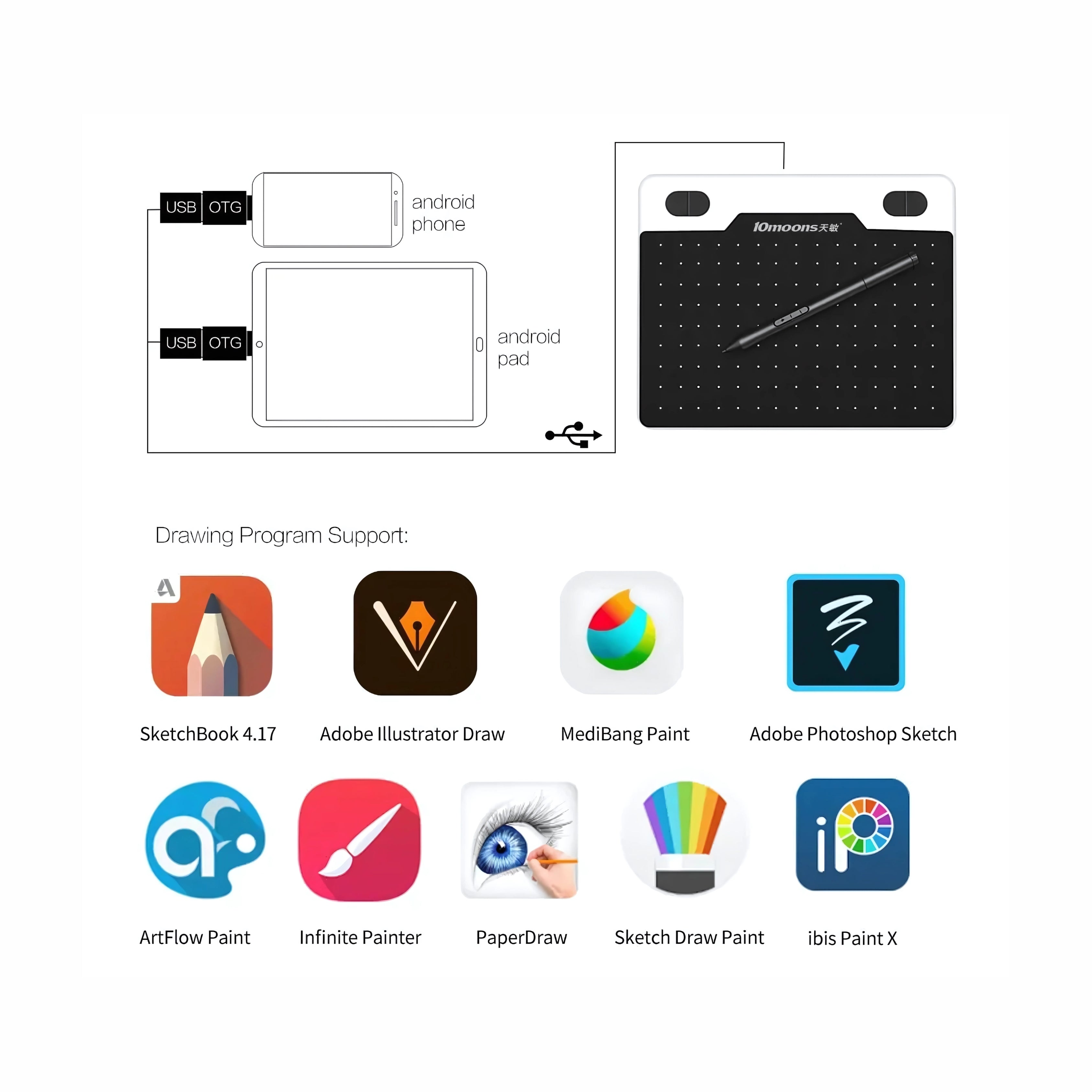 10moons T503 Ultra-Light Graphic Drawing Tablet